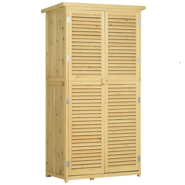 Wooden tool shed with asphalt roof, 4 compartments