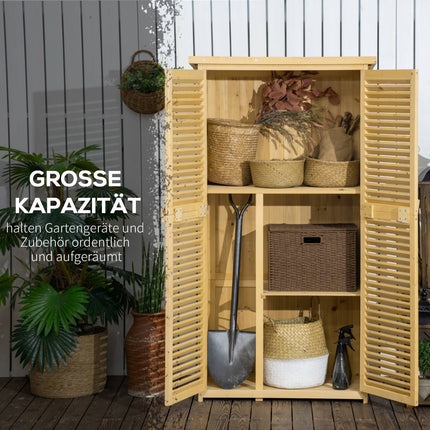 Wooden tool shed with asphalt roof, 4 compartments