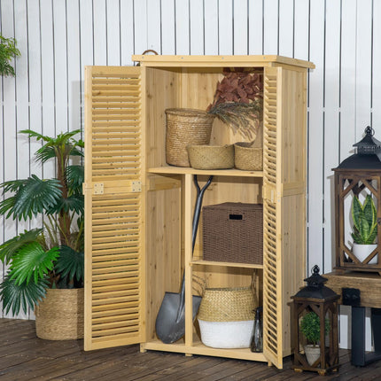 Wooden tool shed with asphalt roof, 4 compartments