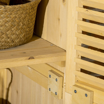 Wooden tool shed with asphalt roof, 4 compartments