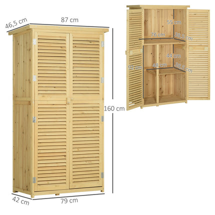 Wooden tool shed with asphalt roof, 4 compartments