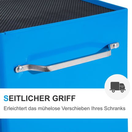 Tool Trolley with 5 Drawers, Steel, Blue, Lockable