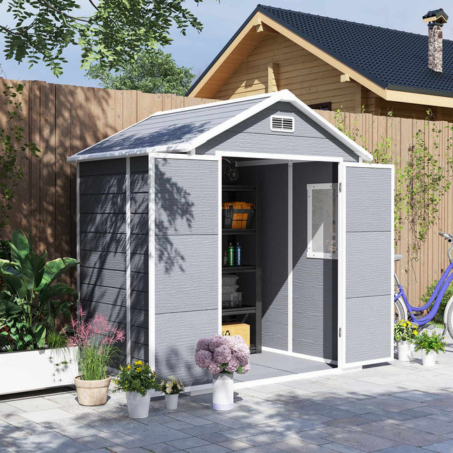 Waterproof tool shed in aluminum with floor and lockable door