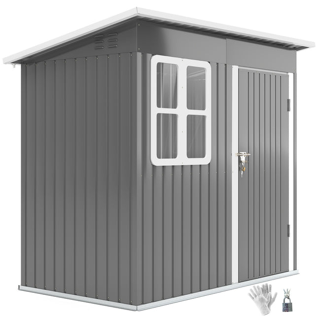 Steel garden tool shed with roof, lockable door, 2.55 m²