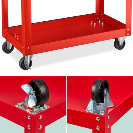 Tool trolley with 2 shelves