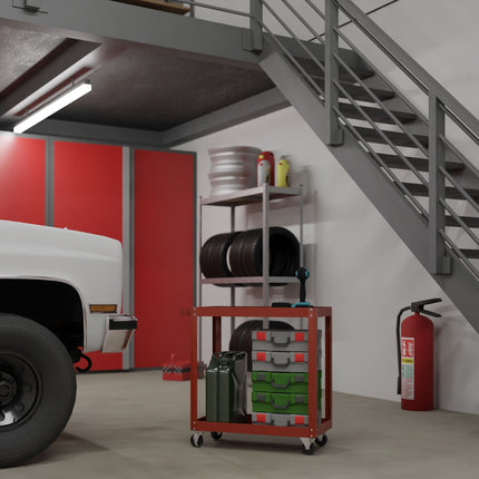 Tool trolley with 2 shelves