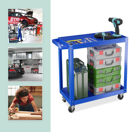 Tool trolley with 2 shelves