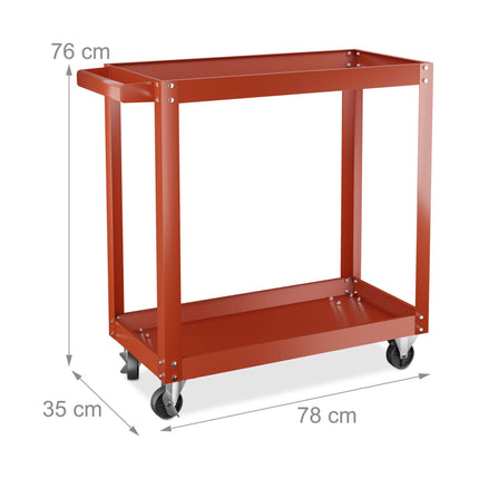 Tool trolley with 2 shelves