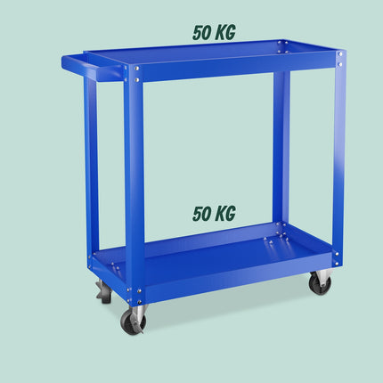 Tool trolley with 2 shelves