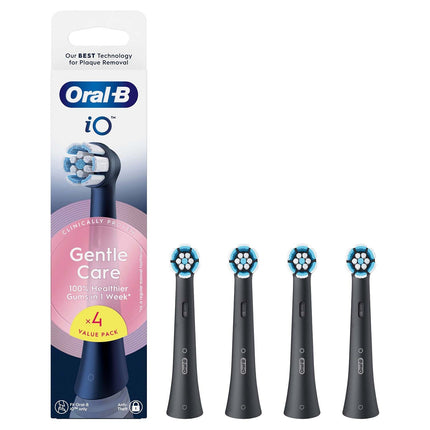 Toothbrush Heads, Gentle Care, Black, 4-Pack