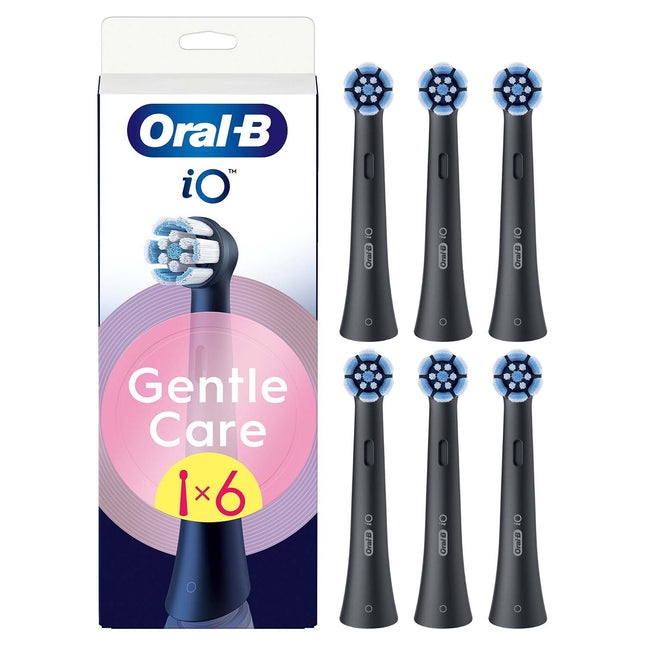 Toothbrush Heads, Gentle Care Black, Pack of 6