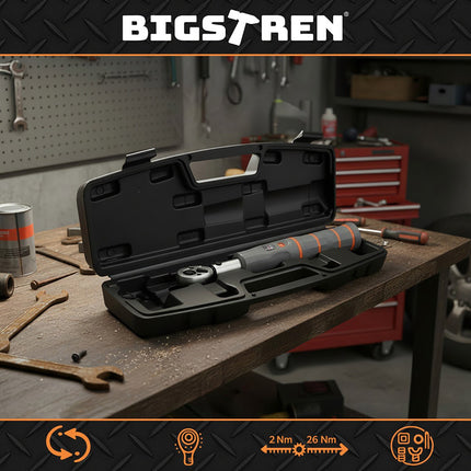 Torque Wrench 1/4" 2-26 Nm, Precision ±0.5%