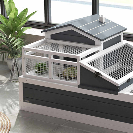 Tortoise House with Two Levels and Openable Roof