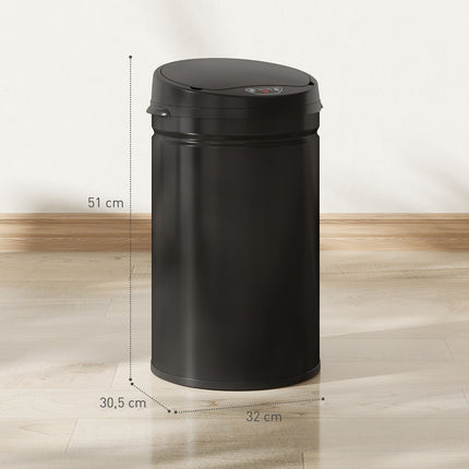 Touchless 30L Stainless Steel Sensor Bin, Soft-Close
