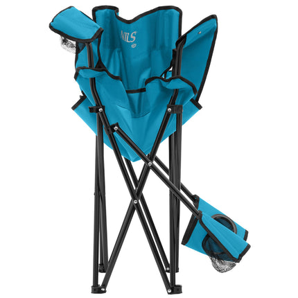 Tourist Chair, Foldable, Blue-Gray, Compact Design