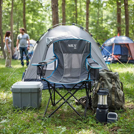 Tourist Chair, Gray, Foldable, Lightweight