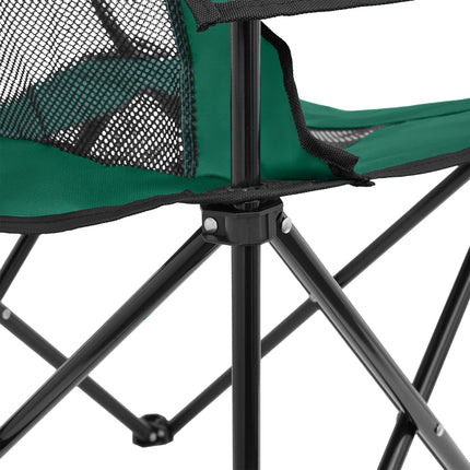 Tourist Chair, Green-Black, Foldable Camping Seat