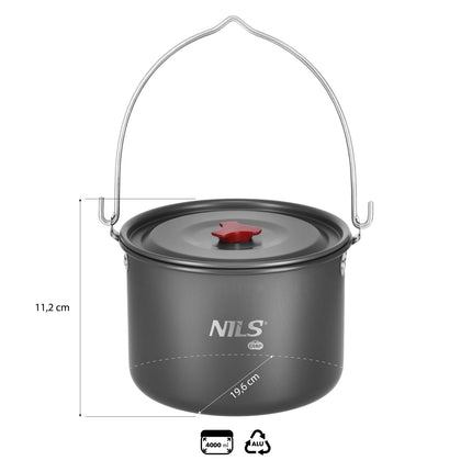 Tourist Cooking Pot with Lid, 4L Capacity