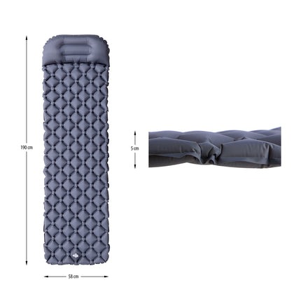 Tourist Mat with Pump, Grey – Compact and Portable