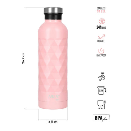 Tourist Water Bottle, 750ml, Pink