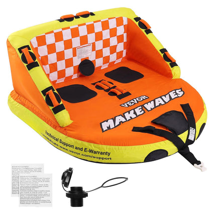 Towable Tube For Boating, 1-2 Riders, Backrest, 340 lb
