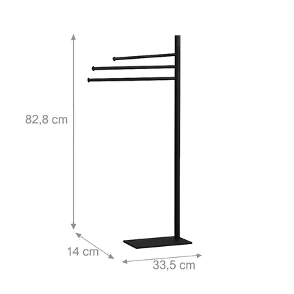 Towel Rack, 3-Bar Stainless Steel, Freestanding