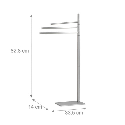 Towel Rack, 3 Bars, Stainless Steel, Freestanding