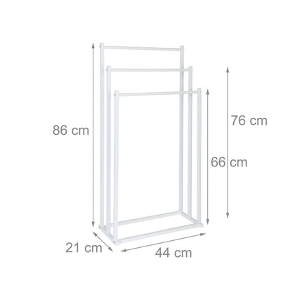 Towel Rack, 3 Rods – Metal and Bamboo Freestanding