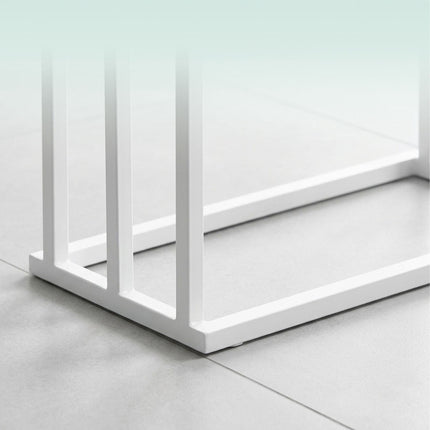 Towel Rack, Freestanding 3-Bar Metal and Bamboo