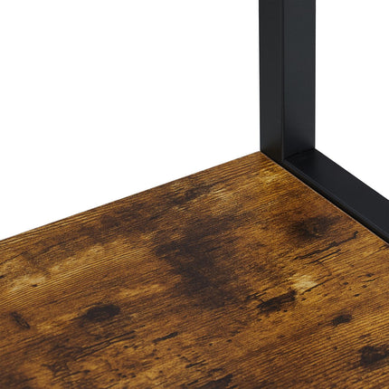 Towel Rack with 2 Bars and Wood-Effect Shelf