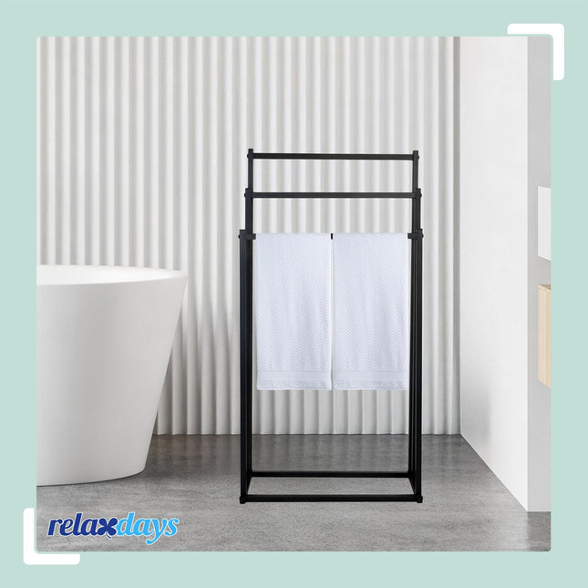 Towel Rack with 3 Metal Rods – Freestanding Design