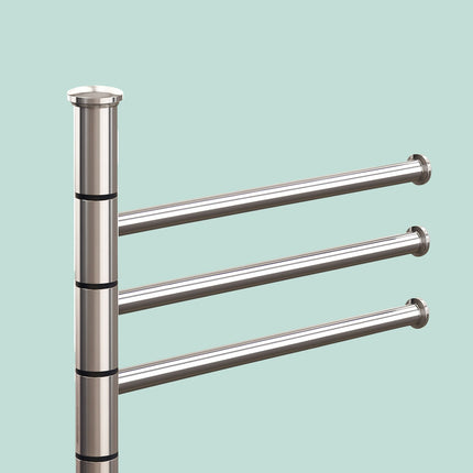 Towel Rack with 3 Swivelling Bars, Stainless Steel