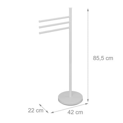 Towel Rack with 3 Swivelling Bars, Stainless Steel
