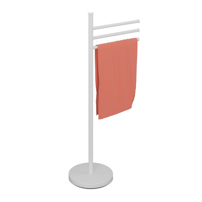 Towel Rack with 3 Swivelling Bars, Stainless Steel