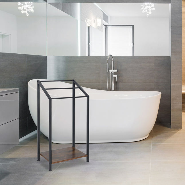 Towel Rack with Shelf – 3 Bars, Freestanding