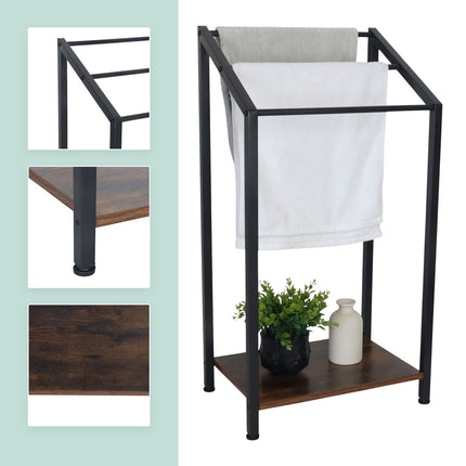 Towel Rack with Shelf – 3 Bars, Freestanding