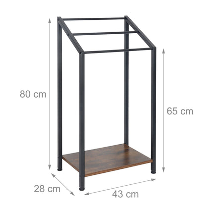 Towel Rack with Shelf – 3 Bars, Freestanding