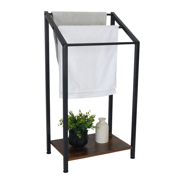 Towel Rack with Shelf – 3 Bars, Freestanding