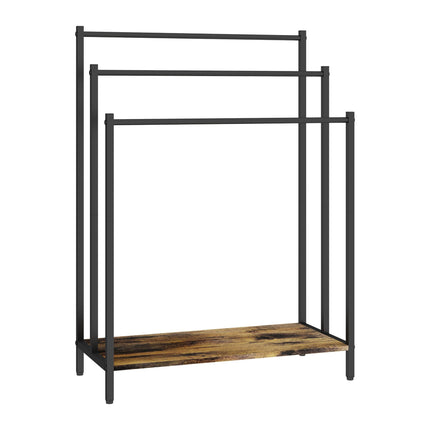 Towel Rack with Shelf, Freestanding, Metal Frame