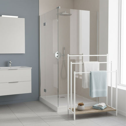 Towel Rack with Shelf – Freestanding, Metal Frame