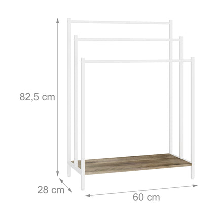 Towel Rack with Shelf – Freestanding, Metal Frame