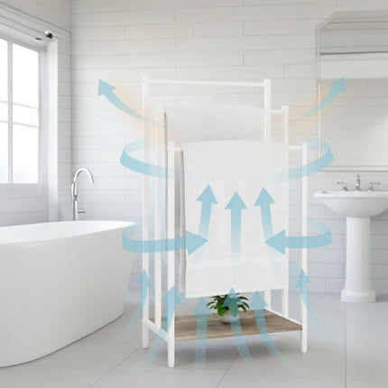 Towel Rack with Shelf – Freestanding, Metal Frame