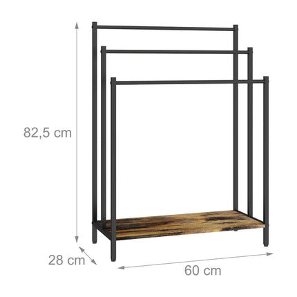 Towel Rack with Shelf, Freestanding, Metal Frame