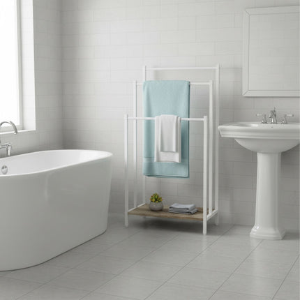 Towel Rack with Shelf – Freestanding, Metal Frame