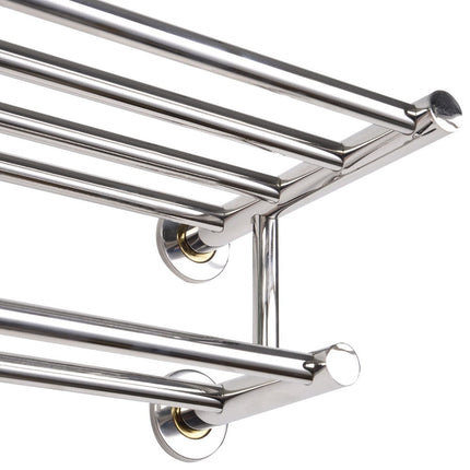 Towel Rack with Shelf, Stainless Steel, Wall-Mounted