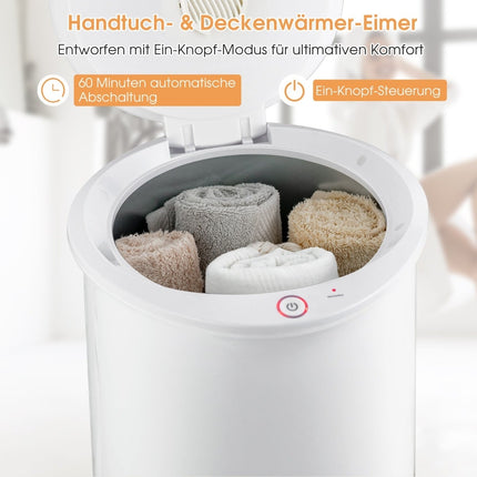 Towel Warmer Bucket, 21L Capacity, Adjustable Timer
