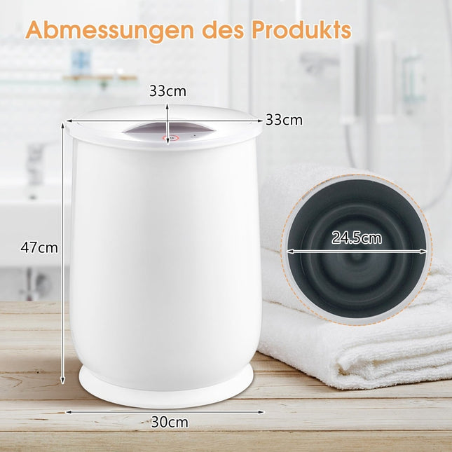 Handdoekverwarmer met emmer, inhoud 21 liter, instelbare timer
