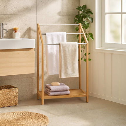 Towel hanger bamboo 3 bars