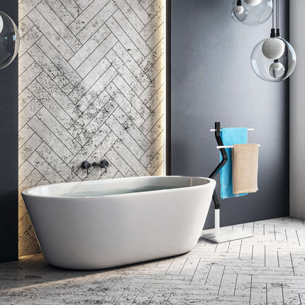 Towel hanger with curved design