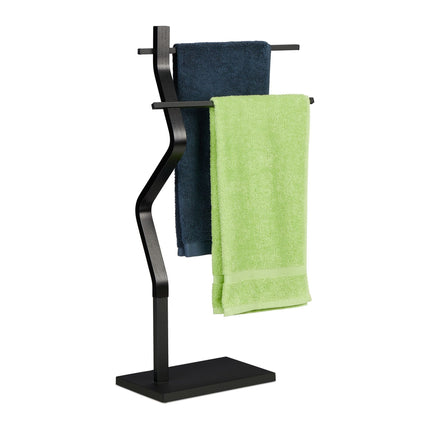 Towel hanger with curved design